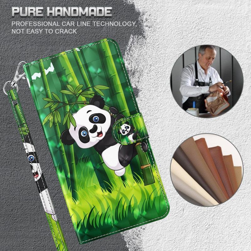 Κάλυμμα iPhone 15 Pro Max με κορδονι 3d Bamboo Panda Με Λουράκι